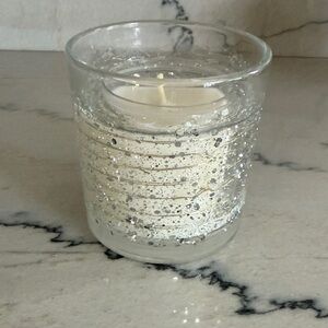 Threshold Clear and Silver Glass Candle Holder